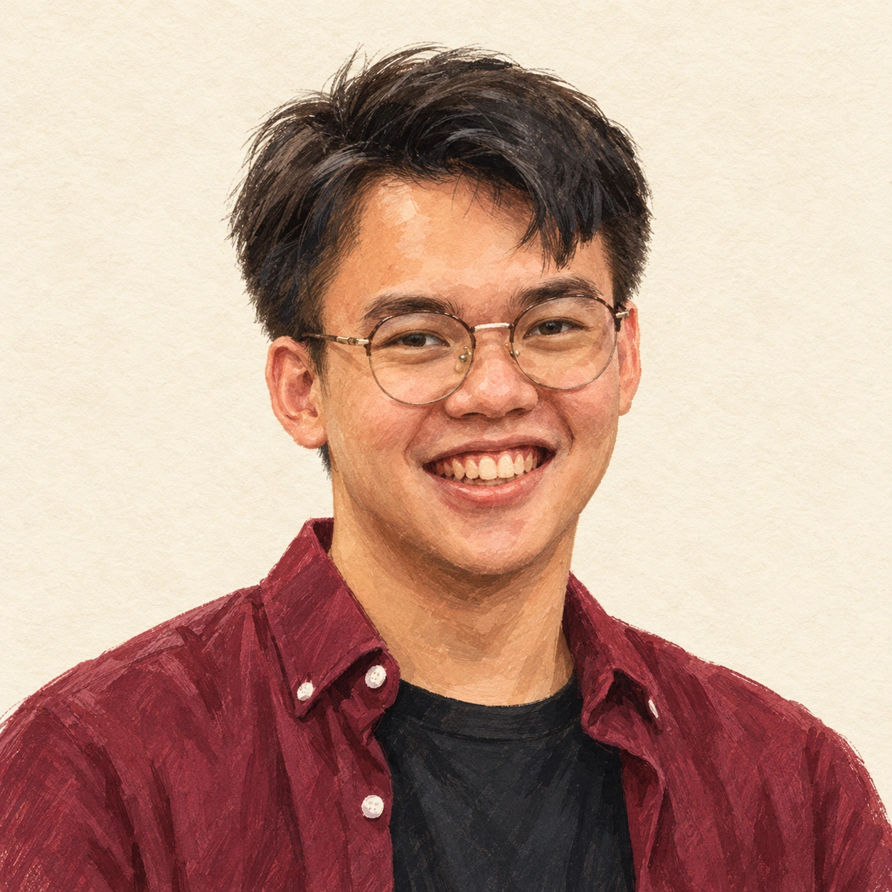 Illustrated portrait of Christian